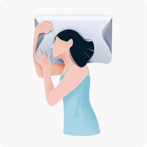 Dormeur sur le côté, un bras dans la gouttière